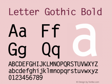 Letter Gothic Bold Version 1.3 (Hewlett-Packard)图片样张