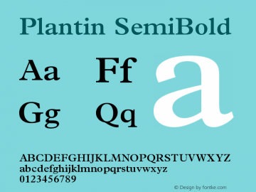 Plantin SemiBold Version 1 Font Sample