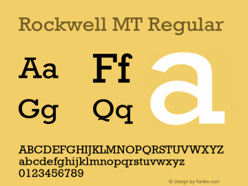 Rockwell MT Regular Version 2.0 - March 01图片样张