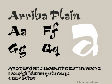 Arriba Plain Version 001.000 Font Sample