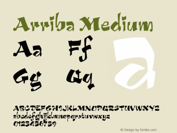 Arriba Medium Version 001.000 Font Sample