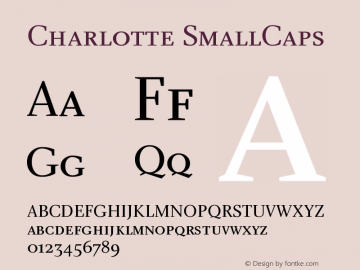 Charlotte SmallCaps Version 1.0 Font Sample