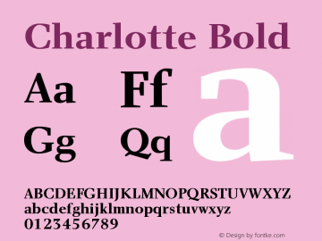 Charlotte Bold Version 1.0 Font Sample