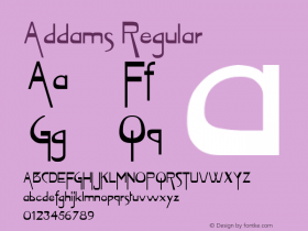 Addams Regular Unknown Font Sample
