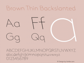 Brown Thin Backslanted Unknown图片样张