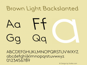 Brown Light Backslanted 001.000图片样张