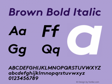 Brown Bold Italic 001.000图片样张