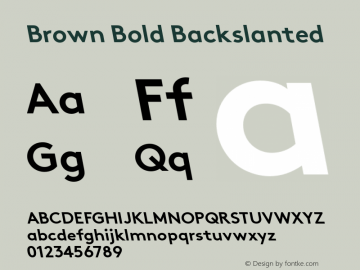 Brown Bold Backslanted 001.000 Font Sample