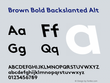 Brown Bold Backslanted Alt 001.000图片样张