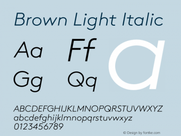Brown Light Italic Unknown图片样张