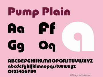 Pump Plain Version 1.0 Font Sample