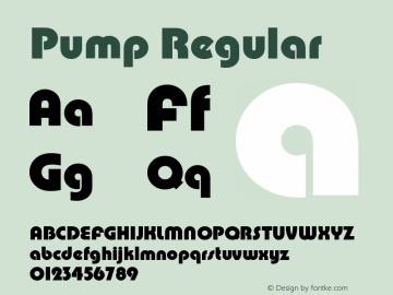 Pump Regular Version 1.0 Font Sample