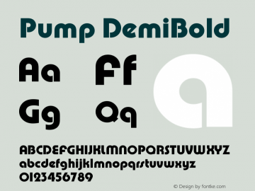 Pump DemiBold Version 1.0 Font Sample