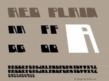 RED Plain Unknown Font Sample