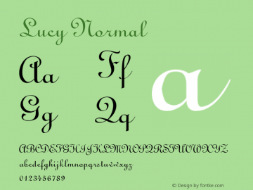 Lucy Normal 1.0 Tue Jul 27 11:04:16 1993 Font Sample