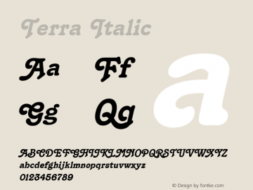 Terra Italic Altsys Fontographer 4.1 12/22/94 Font Sample