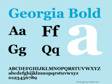 Georgia Bold Unknown Font Sample