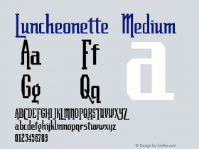 Luncheonette Medium Version 001.000 Font Sample