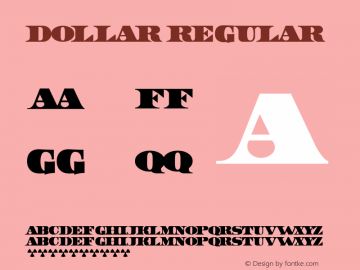 Dollar Regular Cyrillic version 1.02 by 30.01.2002. Font Sample