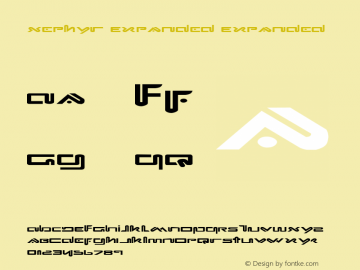 Xephyr Expanded Expanded 1 Font Sample