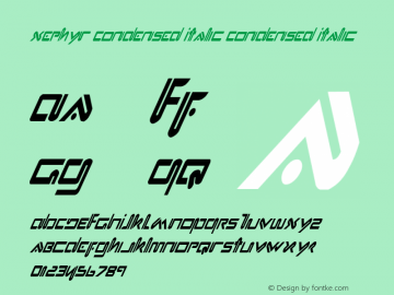 Xephyr Condensed Italic Condensed Italic 1 Font Sample