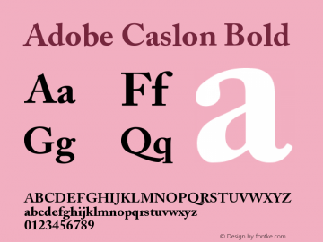 Adobe Caslon Bold Version 001.001 Font Sample