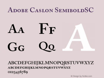 Adobe Caslon SemiboldSC Version 001.001 Font Sample