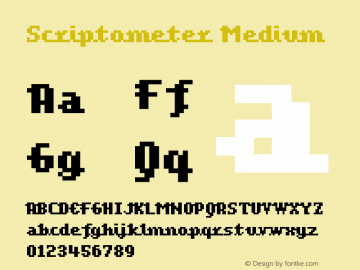 Scriptometer Medium Version 001.000 Font Sample
