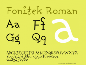 Fonitek Roman Version 001.000 Font Sample