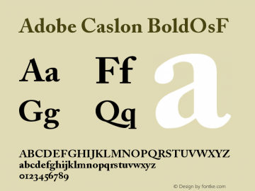 Adobe Caslon BoldOsF Version 001.001 Font Sample