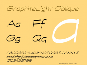 GraphiteLight Oblique Version 001.000 Font Sample