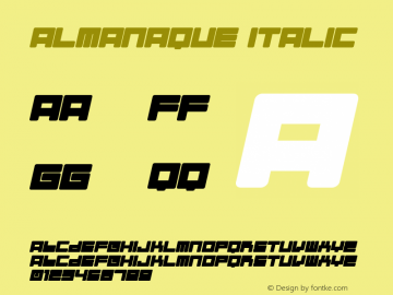Almanaque Italic Macromedia Fontographer 4.1.5 1/28/02图片样张