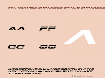 7th Service Expanded Italic Expanded Italic 1 Font Sample