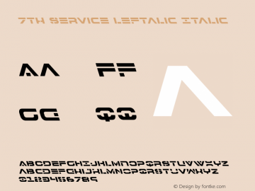 7th Service Leftalic Italic Version 2.0; 2016图片样张