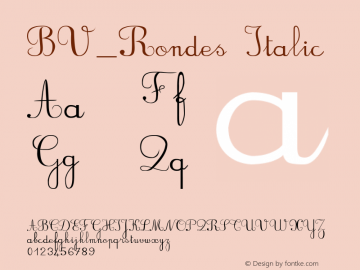 BV_Rondes Italic Version 1.00图片样张