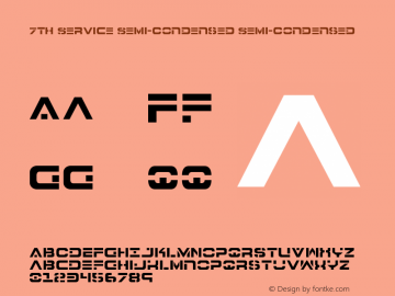 7th Service Semi-Condensed Semi-Condensed 1 Font Sample