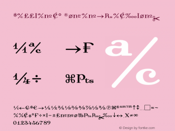 Dalliance RomanFractions Version 001.000 Font Sample