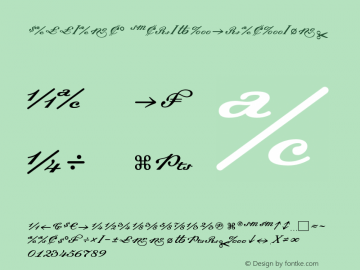 Dalliance ScriptFractions Version 001.000 Font Sample