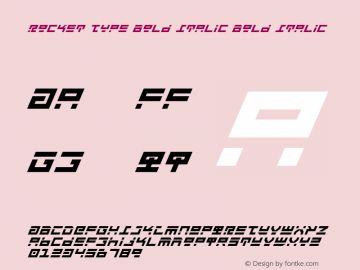 Rocket Type Bold Italic Bold Italic 1 Font Sample