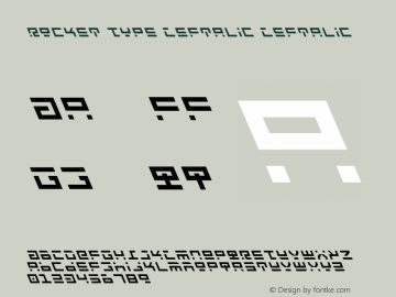 Rocket Type Leftalic Leftalic 1 Font Sample
