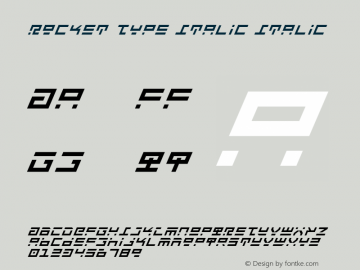 Rocket Type Italic Italic 1 Font Sample