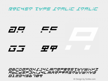 Rocket Type Italic Italic 1 Font Sample