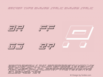 Rocket Type Shadow Italic Shadow Italic 1 Font Sample
