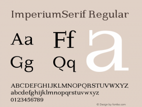 ImperiumSerif Regular 1.0 Font Sample