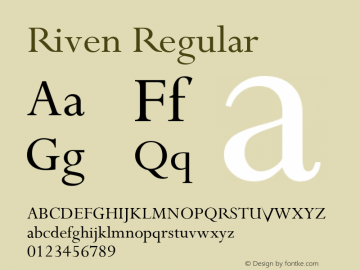 Riven Regular 3.0 Font Sample