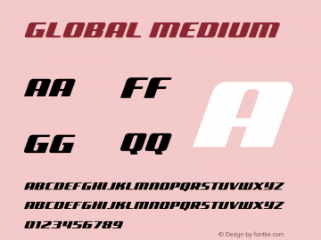 Global Medium Version 001.000 Font Sample