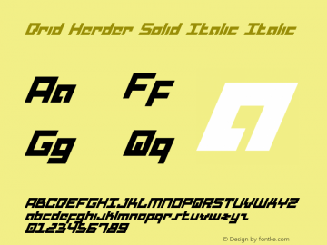 Drid Herder Solid Italic Italic Version 001.000图片样张