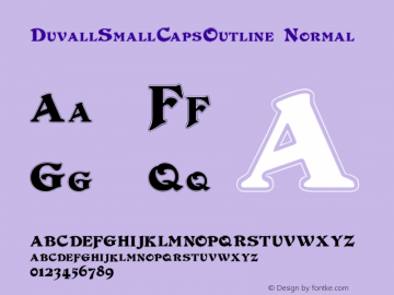 DuvallSmallCapsOutline Normal Version 1.00 Font Sample