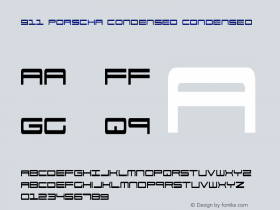 911 Porscha Condensed Condensed 2 Font Sample