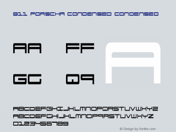 911 Porscha Condensed Condensed 2 Font Sample